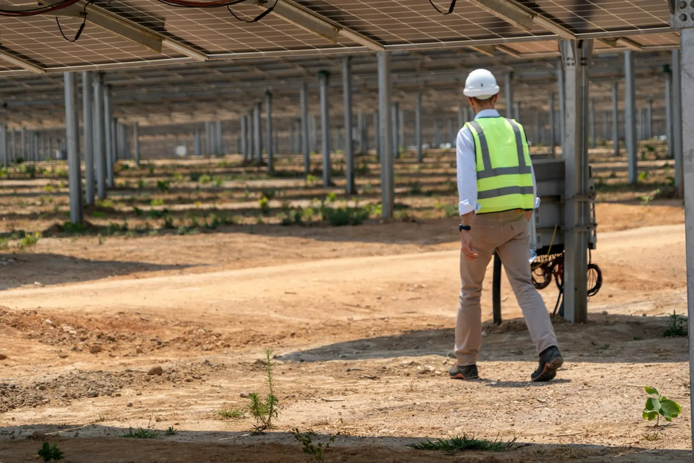 Sunskey engineer inspecting a solar installation